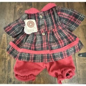 Boyds Bears Juniper J Bearsley Outfit Plaid Dress Red 2001 Retired